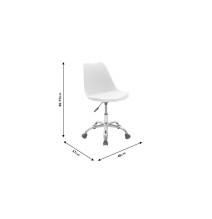 Silla de Oficina Ergonómica en Color Blanco - 93-80x57x48 cm, Comodidad y Estilo Moderno para Trabajo y Estudio.