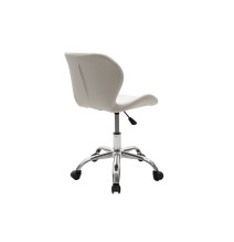 Silla de Oficina Ergonómica con Patas Metálicas en Color Blanco - 82-95x52x47 cm, Diseño Moderno.