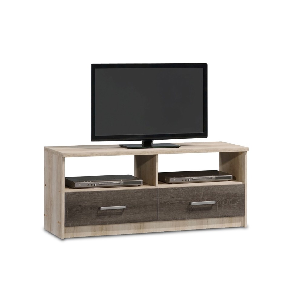 Mueble TV Castillo-Toro con Estantes y 2 Puertas - Color Roble Claro 120x39.5x50 cm - Elegante y Práctico.