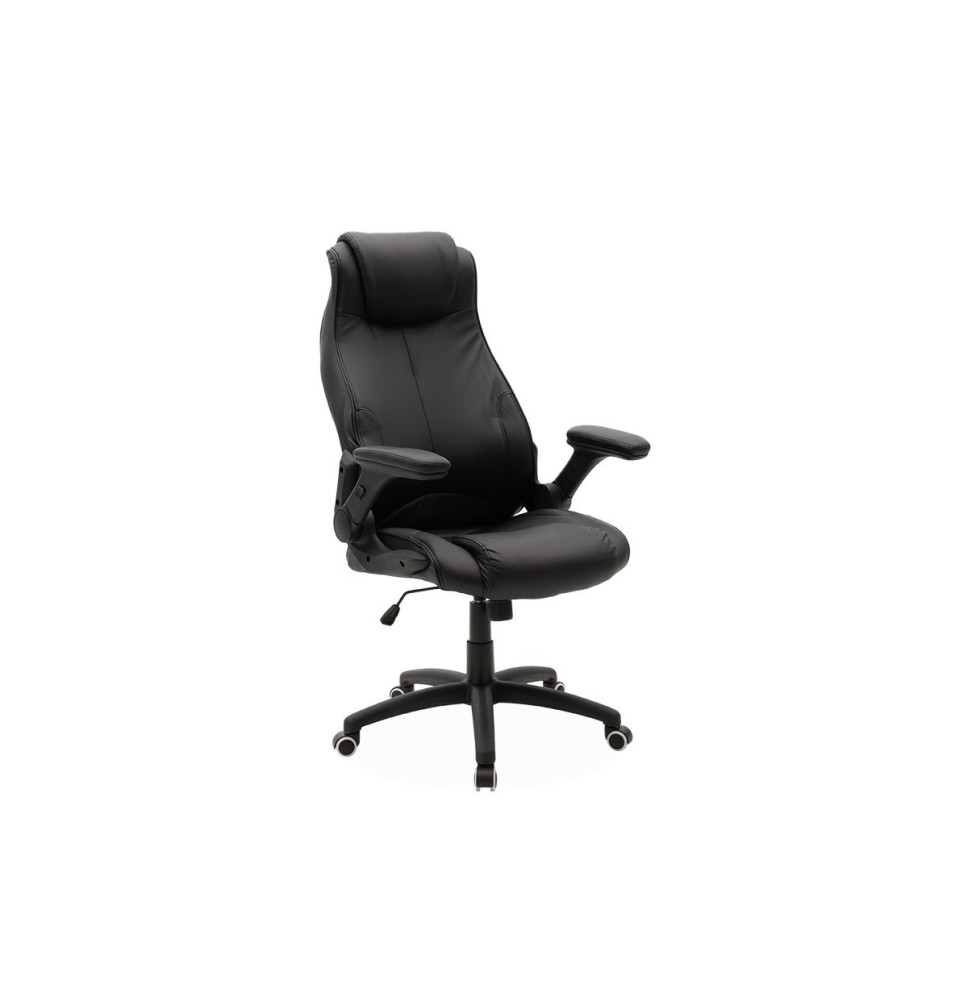 Sillón de Dirección en Piel Sintética Negro - 126/119 x 73 x 68 cm - Alta Calidad